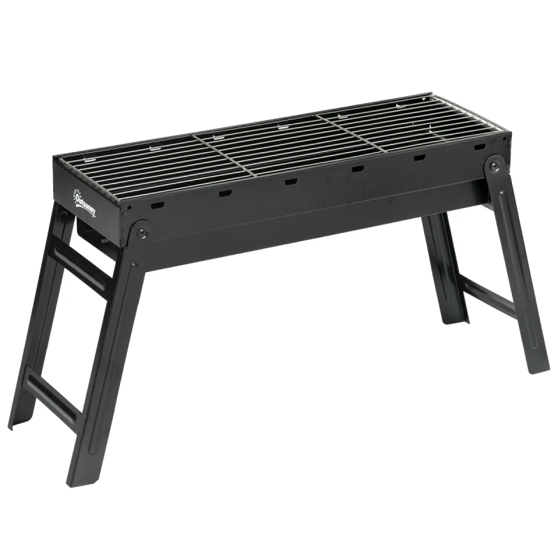 Image of Outsunny Portable Charcoal Grill with Pull-Out Charcoal Basin, Black 846-127V00BK