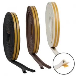 Image of Stormguard EPDM Rubber P Profile Weatherstrip Seal (10m) (BROWN)