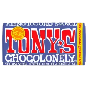 Image of Tony's Chocolonely Fairtrade Dark Milk Chocolate Pretzel Toffee 42% 180g Chocolate Bar