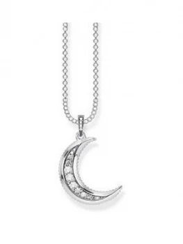 Image of Thomas Sabo Sterling Silver Cubic Zirconia Moon Pendant Necklace, One Colour, Women