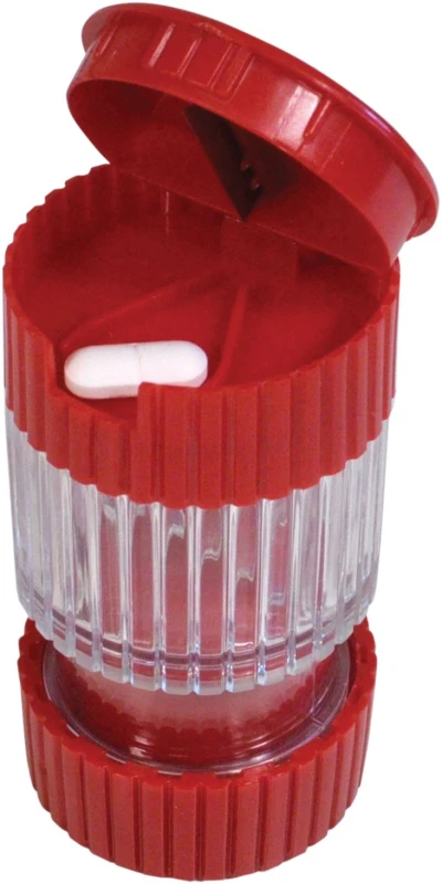 Image of AIDAPT 3-in-1 Pill Tablet Crusher Grinder Splitter Easy Use Medicine Storage Container Box ELV-805813