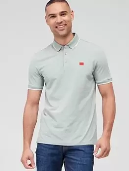 Image of HUGO Deresino232 Slim Fit Polo Shirt, Light Green, Size S, Men