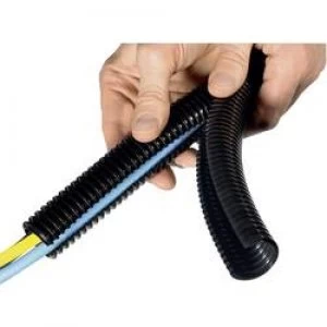 Image of HellermannTyton 166 11801 HG DC13 HelaGuard PA6 Double Slit Conduit Polamid 6 Black