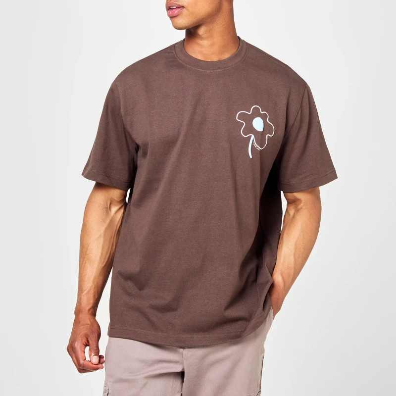 Image of Jack Wills Floral Graphic T-Shirt - Brown Brown S