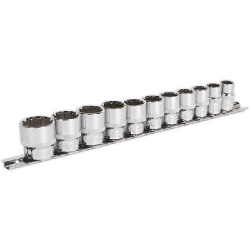 Image of Loops 11pc UNIVERSAL Metric Socket Set - 3/8" Sq - TOTAL DRIVE Fits Most Fasteners Multi