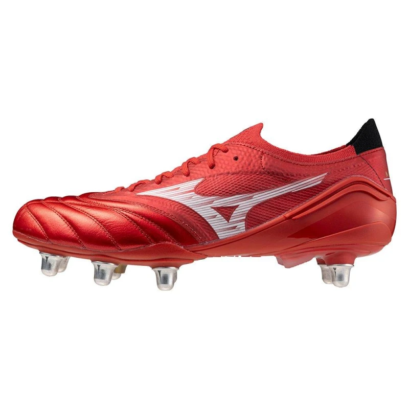 Image of Mizuno Morelia Neo IV Elite Adults Soft Ground Rugby Boots Red/White/Black male 7 (41)