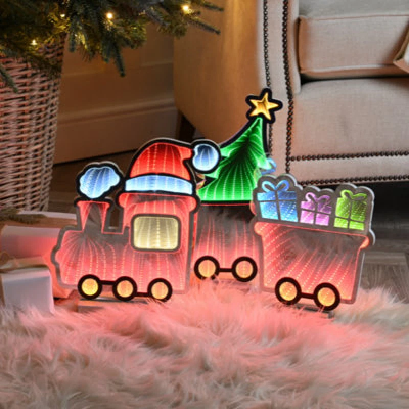 Image of Festive Infinity Light Up Christmas Train - 70Cm