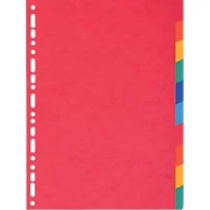Image of Exacompta Dividers A4+ 220g, 10 Part, Bright, Plain, Pack of 25