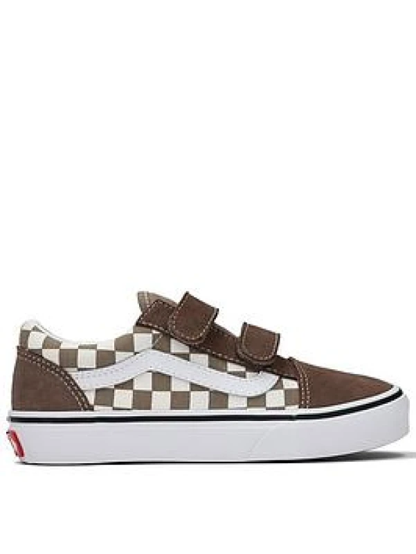 Image of Vans Kids Old Skool Trainers taupe/white Baby 32 (13.5);33 (1)
