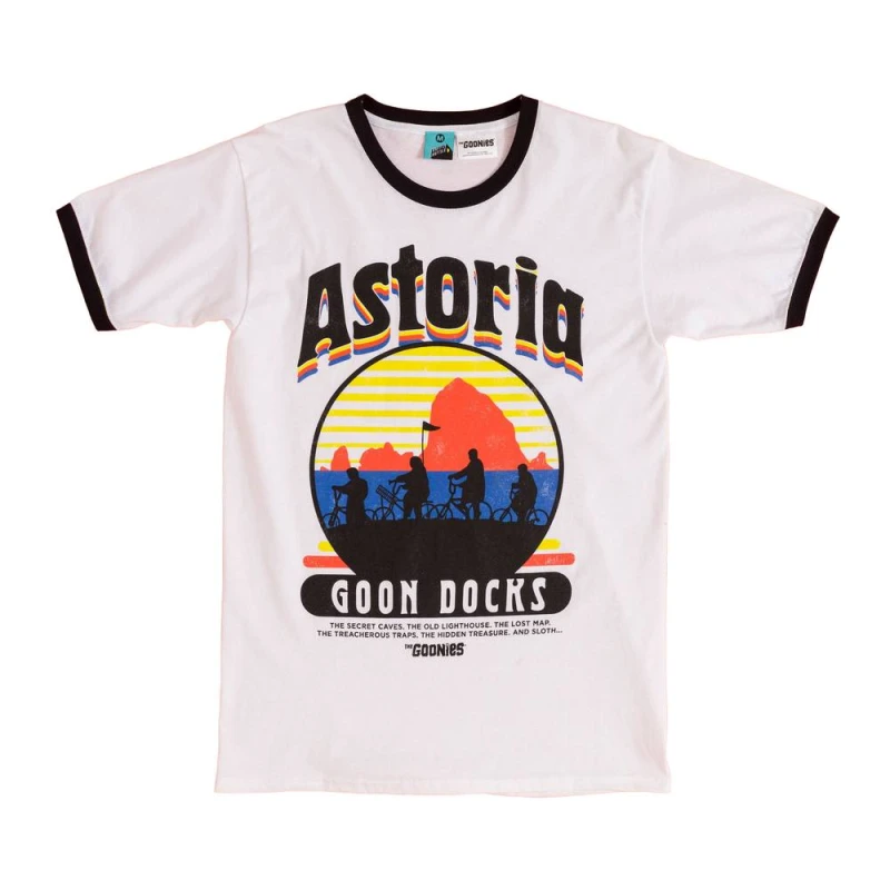 Image of The Goonies Mens Astoria Docks T-Shirt in White Size: Small White Male S