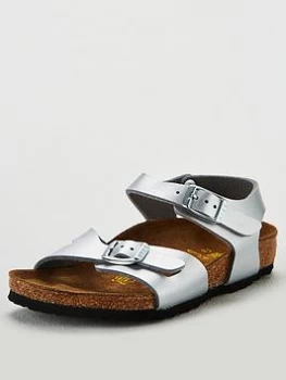 Image of Birkenstock Girls Silver Rio Sandal, Silver, Size 7 Younger