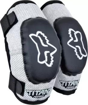 Image of FOX Pee Wee Titan Kids Motocross Elbow Protectors, black-grey, Size S M, black-grey, Size S M