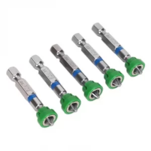 Image of Power Tool Bit Pozi #2 with Magnetic Holder S2 50MM Pack of 5