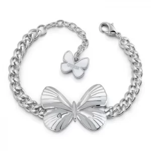 Image of Guess Silver Plated Rhodium White Butterfly Bracelet