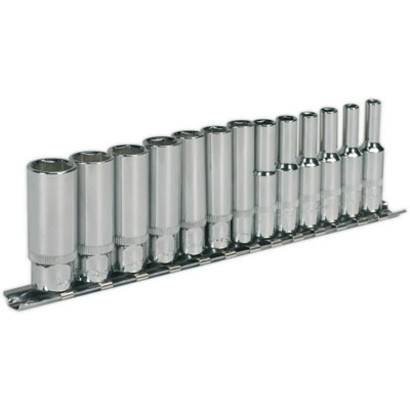 Image of Loops 13 PACK - DEEP Socket Set - 1/4" Metric Square Drive - 6 Point WallDrive Torque Multi