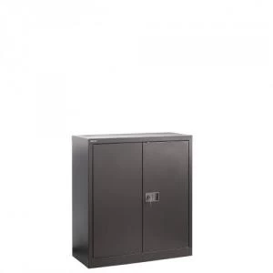 Image of Steel contract cupboard with 1 shelf 1000mm high - black