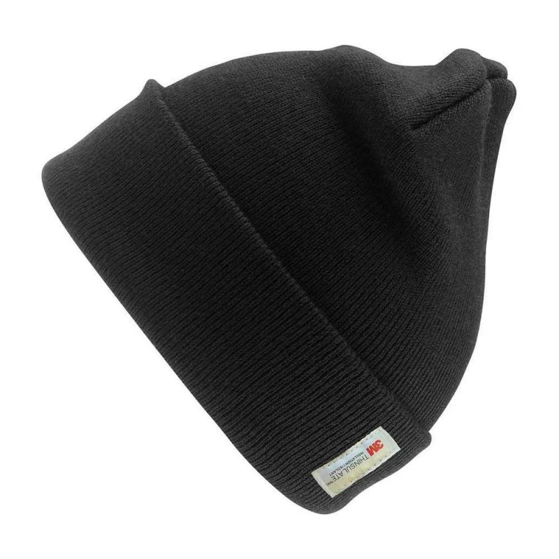 Image of Result Result Men Woolly Thinsulate Ski Hat in Black One Size Male 5063470304615
