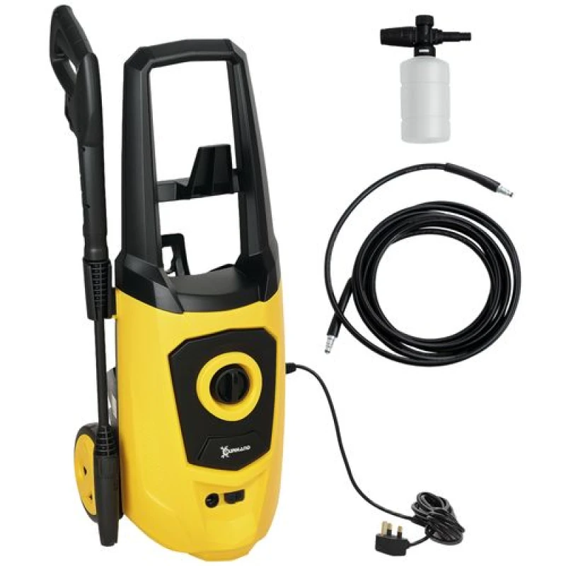 Image of DURHAND High-Performance Power Washer 1800W, 150 Bar, 510 L/h, Yellow Yellow