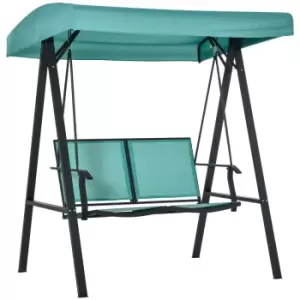 Image of Outsunny 2 Seater Garden Swing Seat w/ Adjustable Tilting Canopy - Lake Blue