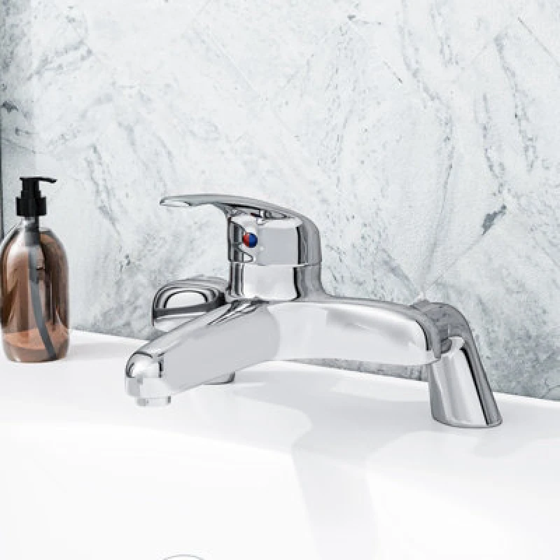 Image of Nes Home Modern Studio Deck Mounted Chrome Bath Filler Tap