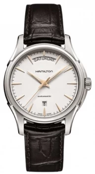 Image of Hamilton Mens Jazzmaster Day Brown Leather Strap H32505511 Watch