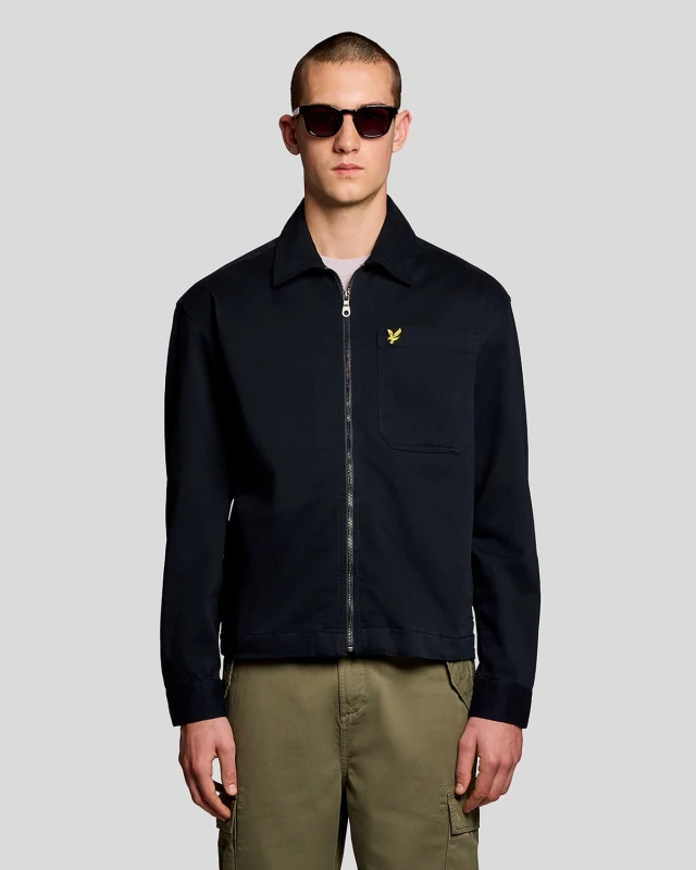 Image of Lyle & Scott Mens Lightweight Enzyme Wash Overshirt in Navy