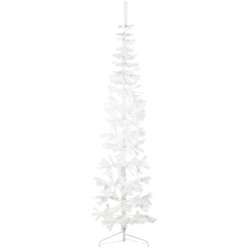 Image of VIDAXL Vidaxl - Slim Artificial Half Christmas Tree with Stand White 240cm 8720287000716