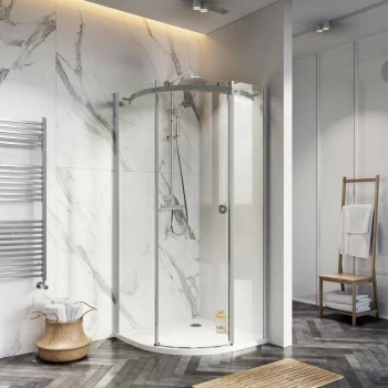 Image of A8 Frameless RH Single Quadrant Shower Enclosure 900mm x 900mm - 8mm Glass - Orbit