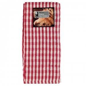 Image of Daily Dining Popcorn Tea Towels - Red