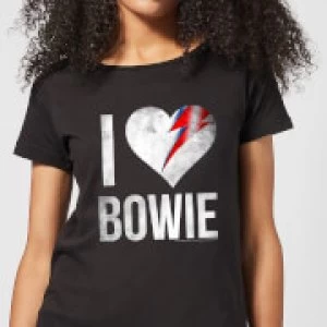 Image of David Bowie I Love Bowie Womens T-Shirt - Black - S