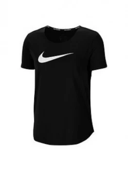 Image of Nike Running Swoosh T-Shirt (Curve) - Black