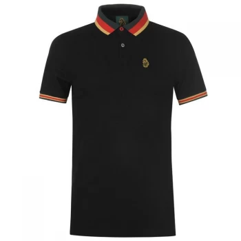 Image of Luke Sport Ribbon Pique Polo Shirt - Black