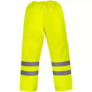 Image of Yoko Mens Hi-Vis Waterproof Contractor Over Trousers (L) (Hi-Vis Yellow) - Hi-Vis Yellow
