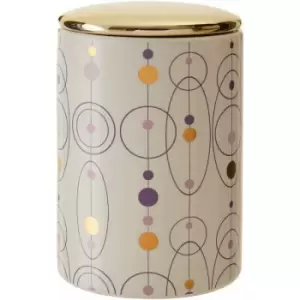 Image of Detailed Cream Design Canisters With Ceramic Sealing Gold Lids Cereal Storage Containers For Kitchen Items Tea Sugar Canister And More Storage Jars