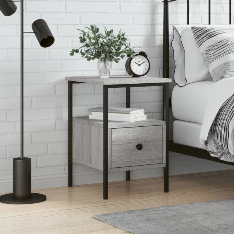 Image of VIDAXL Bedside Cabinet Grey Sonoma 34x36x50cm Engineered Wood Vidaxl 8720845940089