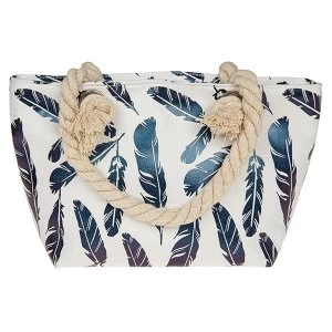 Image of Metallic Feathers Handbag White