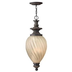 Image of 3 Light Outdoor Ceiling Chain Lantern Aged Iron, E14