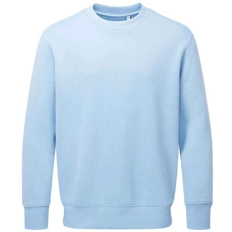 Image of Anthem Mens Plain White Sweatshirt in Light Blue Size: XS Light Blue Male XS