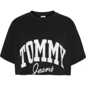 Image of Tommy Jeans Tjw Ovr Crp New Varsity Ss - Black