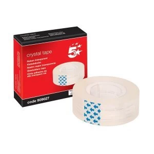 Image of 5 Star Office Crystal Tape Roll Easy tear Permanent Secure 18mm x 33m