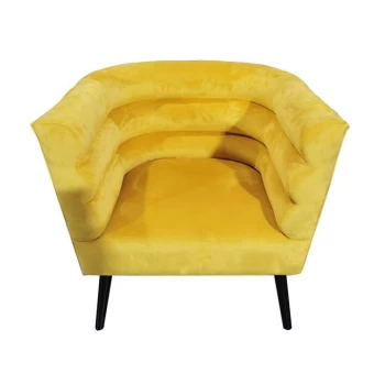 Image of Stanford Home Home Velvet Armchair - Square Ochre