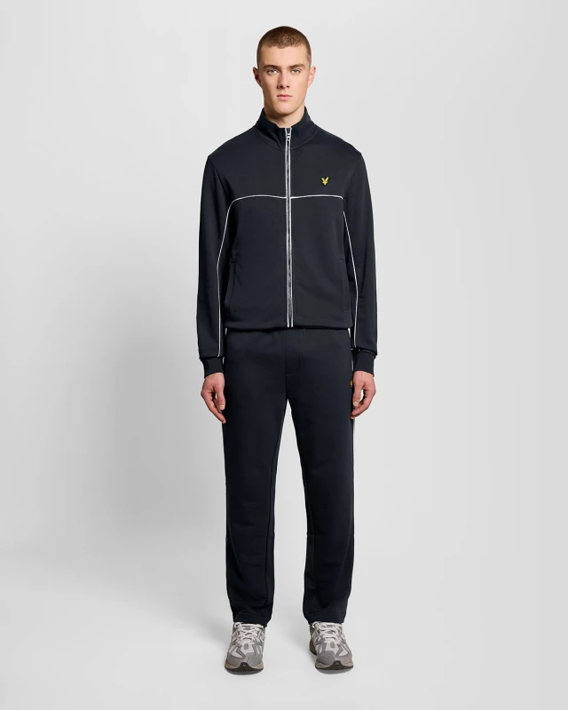 Image of Lyle & Scott Mens Straight Leg Piped Track Pants in Navy