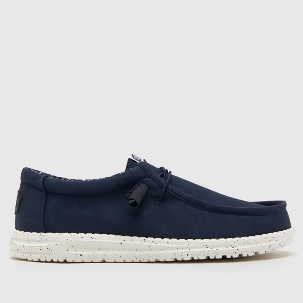 Image of HEYDUDE wally trainers in navy Navy UK 10 (EU 44)