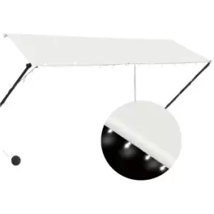 Image of Retractable Awning with LED 300x150cm Cream Vidaxl Cream