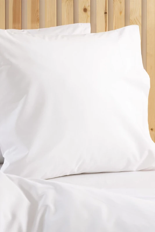 Image of Belledorm Easy Care 200 Thread Count Cotton Polyester Percale Continental Pillowcase in Ivory Ivory Unisex