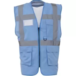 Image of Yoko Hi-Vis Premium Executive/Manager Waistcoat / Jacket (S) (Sky Blue) - Sky Blue