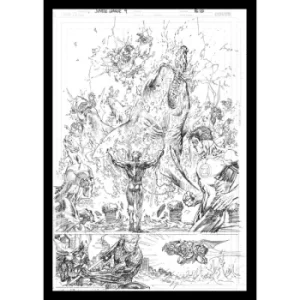 Image of DC Comics Art Print Aquaman Comic Book Art Print 42 x 30 cm