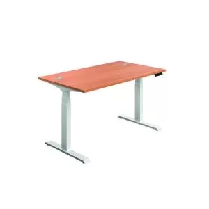 Image of First SitStand Desk 1600x800x630-1290mm BeechWhite KF820765 KF820765