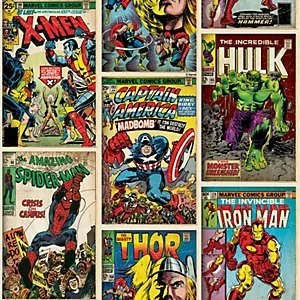 Image of Marvel Action Heroes Decorative Wallpaper Multi - 10m