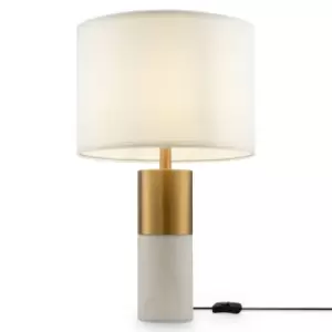 Image of Maytoni Bianco Modern Table Lamp with Round Shade Brass E27